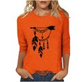 thumbnail image 1 of Dadaria Matters Tee pour Femmes Chemise Orange Manches 3/4 T-Shirt Col Rond Hauts Attrape-Rêves d'Été Blouses 2TG, 1 of 4