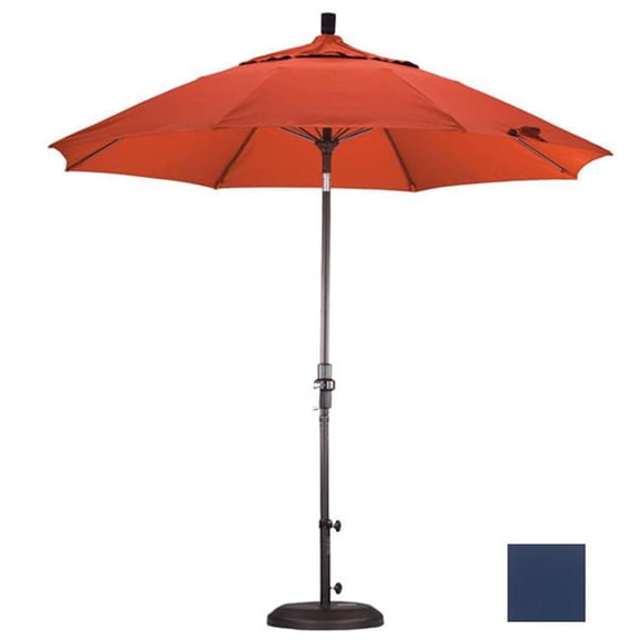 California Umbrella GSCUF908117-5439 9 ft. Fiberglass Market Umbrella Collar Tilt - Bronze-Sunbrella-Navy