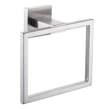KOKOSIRI Bath Towel Ring Towel Hanger Bathroom Towel Holder Towel Rack Wall Mounted Stainless Steel Contemporary Style, Brushed Steel, B3004BR
