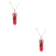 thumbnail image 1 of QualitChoice Hexagon Column Charm Exquisite Women Men Making Findings Handmade Anniversary Hanging Pendants Colorful Crystal Red 2Set, 1 of 6