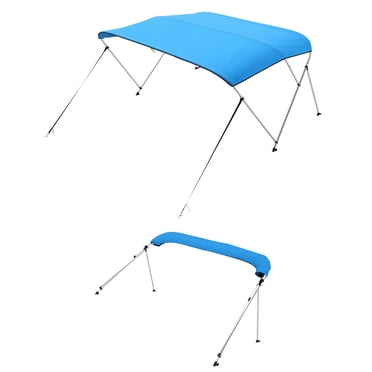 VEVOR 3 Hauts de Bimini pour Bateau à Arc 6'L x (67 Pouces-72 Pouces) L x 46"H Auvent Auvent Bleu Pacifique