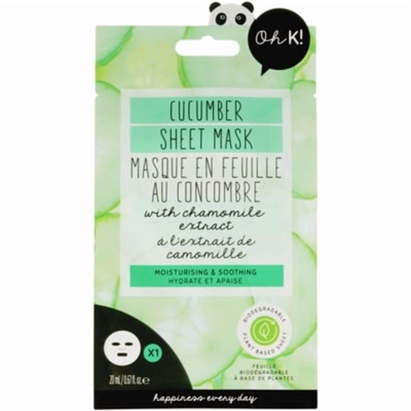 Oh K! Feuille de Masque de Concombre Apaisante et Rafraîchissante