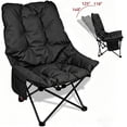 thumbnail image 1 of Chaise de Camping Grand avec Dossier Réglable, Chaise Pliante d'Extérieur avec Poche Latérale et Sac de Rangement, Fauteuils Inclinables de Camping à Dossier Haut pour Adultes, Supporte 242 Lb, 1 of 8