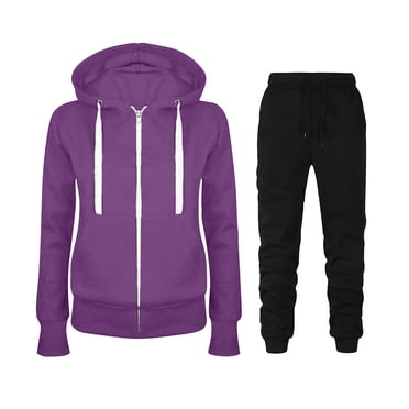 CEHVOM Tenues de Mode pour Femmes Automne Hiver Survêtements de Sport Chandail à Manches Longues à Capuchon Pantalon Ensemble Liquidation