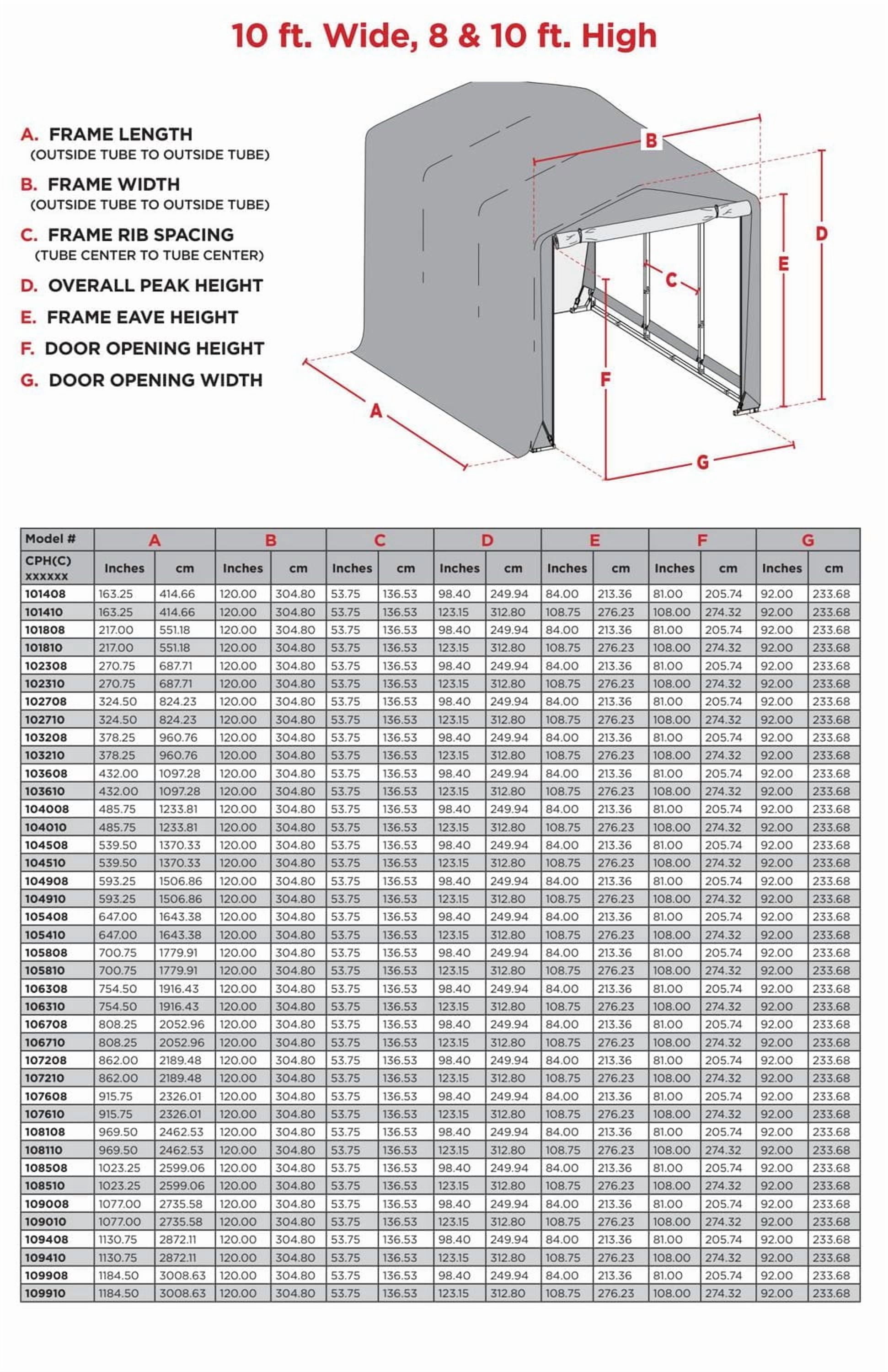 Garage ShelterTube classé vent/neige 10x18x10  Vrt