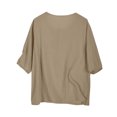 thumbnail image 4 of Yuyuzo Hauts Boho pour Femmes Chic Décontracté Chemises à Manches 3/4 Broderie Col Rond Hauts d'Été Amples T-Shirts Blouse, 4 of 7