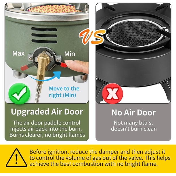 Portable camping stove, burner butane gas stove, windproof and