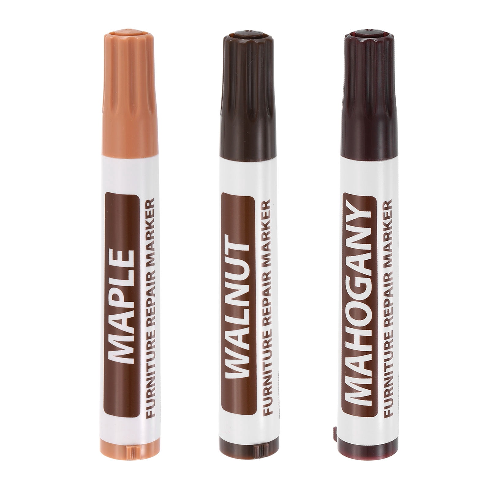 Uxcell Furniture Repair Wood Markers, 3 Pack 3 Colors Touch Up Filler Sticks, Oil Based Paint Markers for Scratches, Wood Floors, Cover Ups Tables, Cabinet, Carpenters
