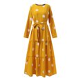 thumbnail image 4 of TopLLC Longues Robe à Manches à Col Rond la Mode Robe d'Hiver pour Femmes Grande Taille Décontractée Col Rond Ample Aguichant Robe Imprimée à Manches Longues Robe pour Femmes en Liquidation, 4 of 5