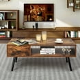 thumbnail image 3 of Gymax Table Basse Rétro Style Mi-Siècle Moderne Mobilier de Salon avec Tablette de Rangement Ouverte, 3 of 10