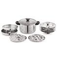thumbnail image 4 of Premium Stainless Steel Idli Cooker & Steamer With Glass Lid & Handles - Silver, 4 Liters | Multi Cooker - 4 Idli Plates+ 2 Dhokla Plates+ 2 Steamer Plates | Dhokla Maker, Momo Steamer, 4 of 5