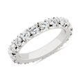 thumbnail image 1 of 1.00 T.C.W Forme Ronde Naturelle Diamond Dernière Conception Bande Éternité de Mariage pour Femmes Solide 18K Blanc Or Taille 8, 1 of 7