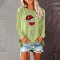 thumbnail image 1 of jsaierl Chandails de Noël pour Femmes Col Rond Manches Longues Chemises Graphiques en Verre de Noël Hauts Graphiques Hippie Blouse Graphique Tee Chandail de Noël, 1 of 6