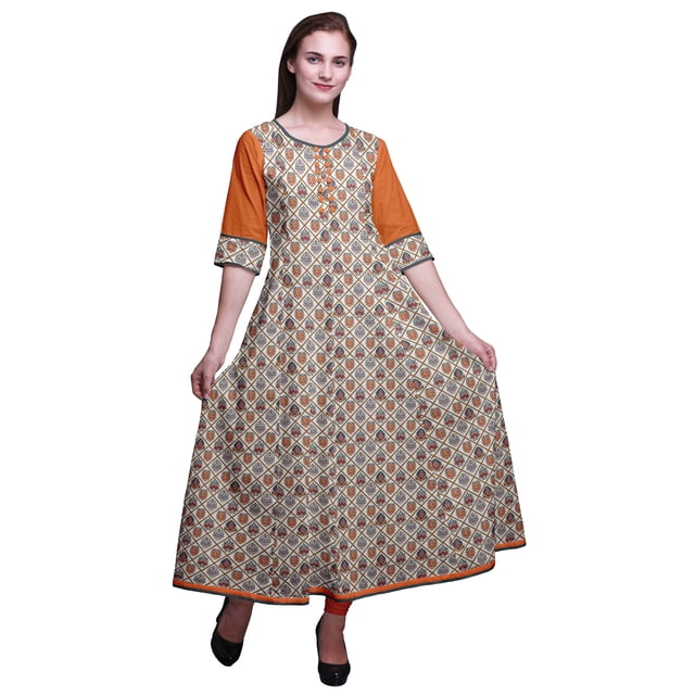 Bimba Robe Anarkali Longue Tenue Ethnique Indienne pour Femmes Maxi Kurta EthnicKurti