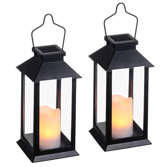 Yeacher Lanternes Lumineuses à Énergie Solaire avec DEL Bougie Sans Flamme Lanternes Suspendues de Jardin Extérieur Décoratives pour