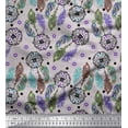 thumbnail image 1 of Soimoi Polyester Crepe Fabric Eye,Dot & Peacock Feather Print Sewing Fabric Yard 42 Inch Wide, 1 of 3