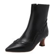 thumbnail image 1 of B91xZ Bottines pour Femmes Talon Bas Épais Bottines à Talon Bas pour Femmes, Noir 8, 1 of 5
