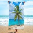 thumbnail image 1 of Palm Tree Print Microfiber Beach Towel, 30x60 Inch Quick-Dry Sandproof Towel for Summer, 1 of 5