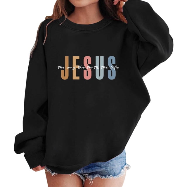 Vêtements pour Femmes et Filles, Chandail à Fermeture Éclair pour Filles, Chandail à Imprimés Graphiques pour Filles, Col Rond, Manches Longues, Mignon, Épaules Tombantes, Chandail