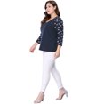 thumbnail image 4 of GRACE & GRANDEUR Blouse Raglan à Fleurs pour Femme Grande Taille, Col en V, Manches 3/4, 4 of 6