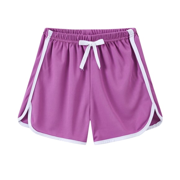 DPTALR Summer Children's Casual Sports Shorts Solid Color Pants Big Children's Rubber Waist Beach Pants