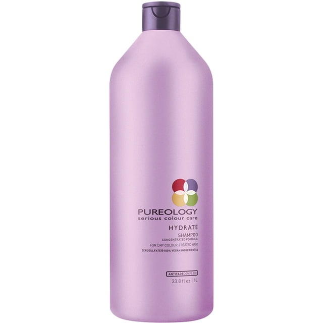 Pureology Hydrate Shampooing: Séché, Cheveux traités de couleur - 100% Vegan, Zérosulfate, Complexe Antifade 1L