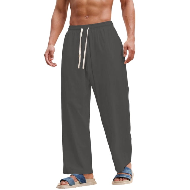 Pantalon Grand Homme Ample Décontracté Uni Sport Respirant