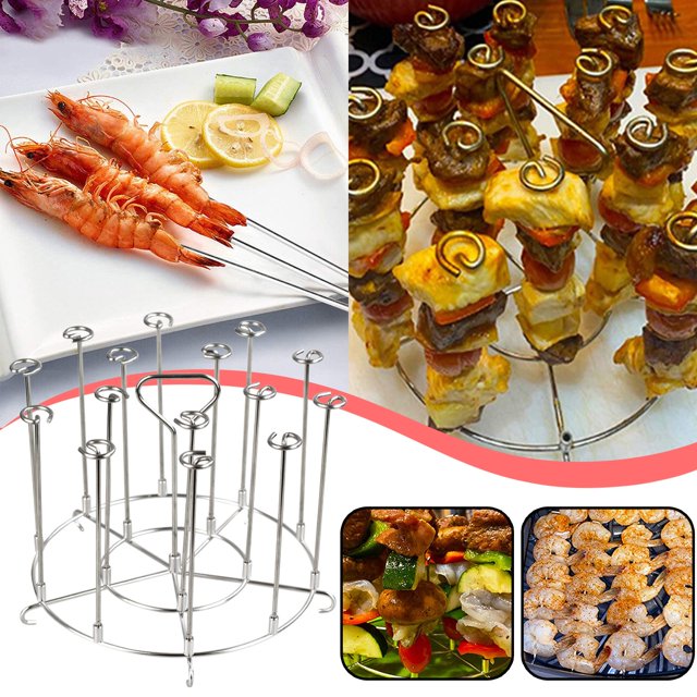 Oleegame 1 Pce Brochettes de Kebab Plates en Métal Acier Inoxydable BBQ Barbecue Brochette Grand Réutilisable pour Gril