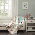 thumbnail image 1 of Pebble Beach Couverture Matelassée en Coton Surdimensionnée Corail 50x70 Pouces, 1 of 3