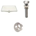 thumbnail image 1 of 20.75-in. W Rectangle Bathroom Undermount Sink Set In Biscuit - Brushed Nickel Hardware - Overflow Drain Incl. AI-20584, 1 of 8