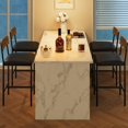 thumbnail image 1 of Bar Stools Set of 4, Kitchen Bar Stools with Footrest, PU Upholstered Counter Height Barstools, Bar Chairs with Back for Kitchen Island, Apartment, Counter Bar, Easy Assembly, Rustic Brown, 1 of 6