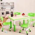 thumbnail image 1 of Ourlova Modern Kids Adjustable 31.5" Table and 4 Chair Set with Non-Slip Desk Legs & Graffiti Desktop Preschool Activity Kids Table Set, 1 of 9