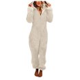 thumbnail image 2 of Combinaison Grande Taille pour Femmes aux Formes Combinaison à Manches Longues à Capuche Pyjama Décontracté d'Hiver Chaud Combinaison de Nuit Combinaisons d'Entraînement pour Femmes en Liquidation, 2 of 6