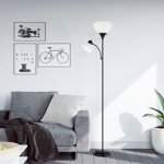 OUTON 71" Lampe de sol Torchiere avec lumière de côté lecture, 3 Température de couleur moderne LED Lumière debout pour le salon, noir