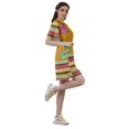 thumbnail image 3 of Moomaya Printed Moss Georgette Dresses Women A-Line Tunic With Drawstring Belt, 3 of 4