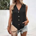 thumbnail image 4 of LSLJS Women's Color Loose Sleeveless Button V-Neck Vest, Womens Camisole Tank Tops, 4 of 9