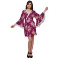 thumbnail image 2 of Moomaya Printed Bathrobe For Girls Bell Sleeves Robe For Women Crossover Robes, 2 of 6