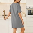thumbnail image 4 of ShomPort Robe T-Shirt d'Été pour Femme Décontractée à Manches Courtes, Col Rond, Basique, Ample, Mini, avec Poches, 4 of 6