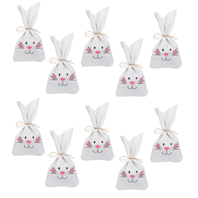 Cloth Easter Bag For Candy & Bunny Birthday Decorations Themed Bag For Easter Valentines Favors Some Bunny Is One