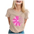 thumbnail image 1 of TSADFHJI Hauts et Robes d'Été pour Femmes T-Shirt à Manches Courtes Imprimé Col Rond Haut Blouse L Kaki, 1 of 5