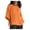 Orange, variant on Ladies Tops and Blouses Summer Solid Color Cotton Linen Tshirts Trendy Cropped Sleeves Crewneck Shirts Loose Casual