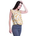 thumbnail image 2 of Moomaya Blouses à Volants Femmes Imprimées Sans Manches en Jersey de Coton Hauts d'Été Femmes, 2 of 4