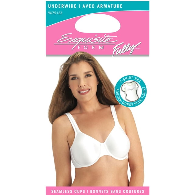 Exquisite Form #9675123 FULLY Full-Support T-Shirt Bra, Seamless Cups, Stretch Satin, Underwire