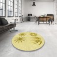 thumbnail image 4 of Ahgly Company Tapis d'Intérieur Lavable en Machine Carré Transitionnel Jaune Soleil, 4 Pieds Carré, 4 of 7