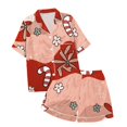 thumbnail image 4 of WEAIXIMIUNG Matching Christmas Pajamas Children's Christmas Print Short Sleeve Shorts Cardigan Children's Pyjamas Two Sets, 4 of 4