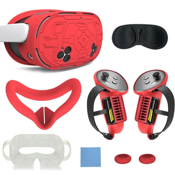 7-in-1 VR Headset Accessory Kit for Meta Quest 3 - Controller Grips, Hand Strap, Silicone Face Cover & Lens Protector Set