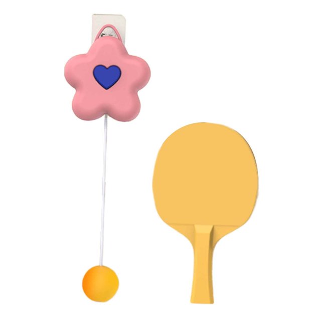 Children's Hanging Table Tennis Trainer Exercise Equipment Self Training Professional indoor Pink 1 Paddle