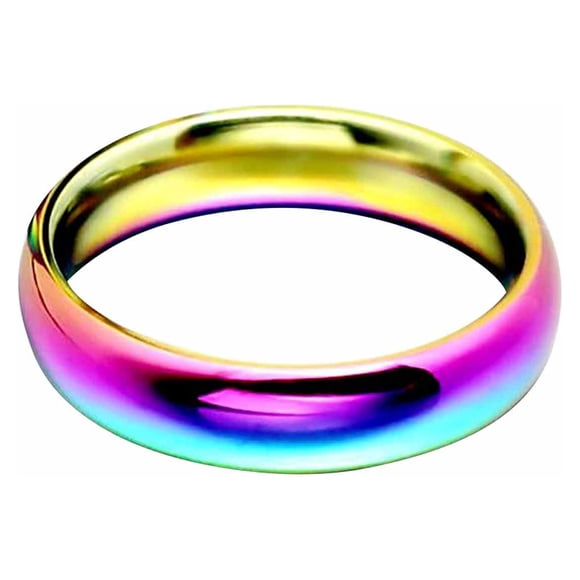 EGNMCR Rings 4Mm Stainless Steel Ring Titanium Steel Couple Ring Jewelry Size 5-12 steel ring
