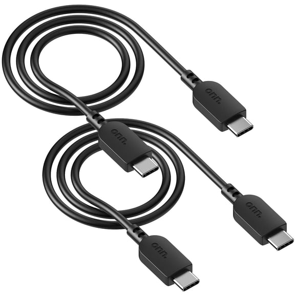 Lot de 2 câbles de USB de 60 W certifié USB-C à USB-C de 0,9 m/3 pi de Onn.