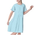thumbnail image 1 of RXIRUCGD 2025 Vêtements d'Été pour Enfants 3-12 Ans Mode Imprimée Pyjama Rêveur Mi-Mollet Chemise de Nuit, 1 of 5
